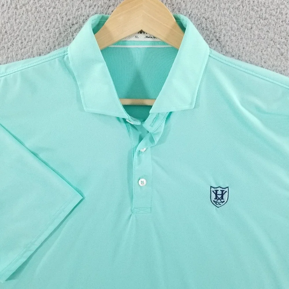 Holderness & Bourne Polo Shirt XL Green Hillwood Country Club Performance Golf